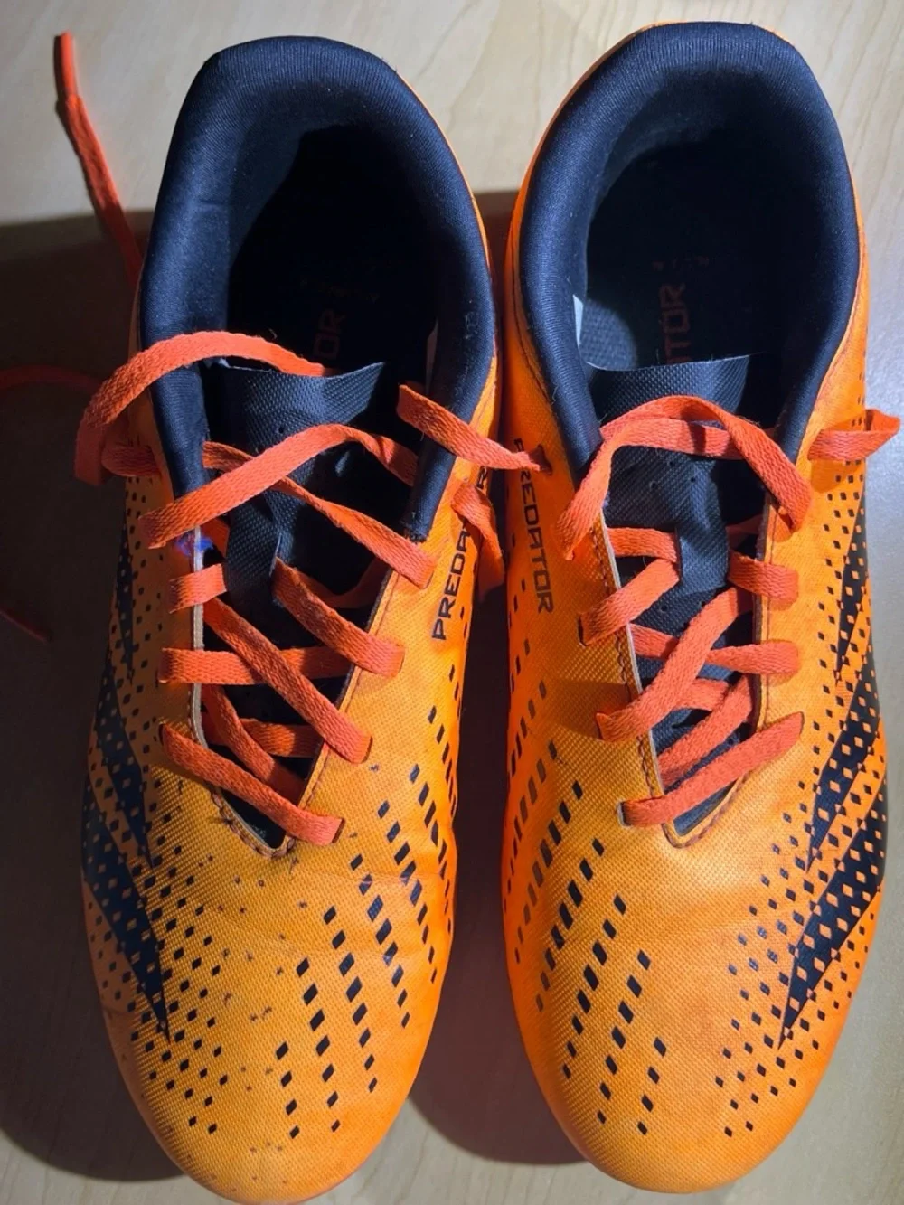 Kids Athletic Soccer Shoes in Bright Orange